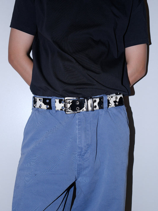 Adjustable No Punch Double Buckle Leather Belt