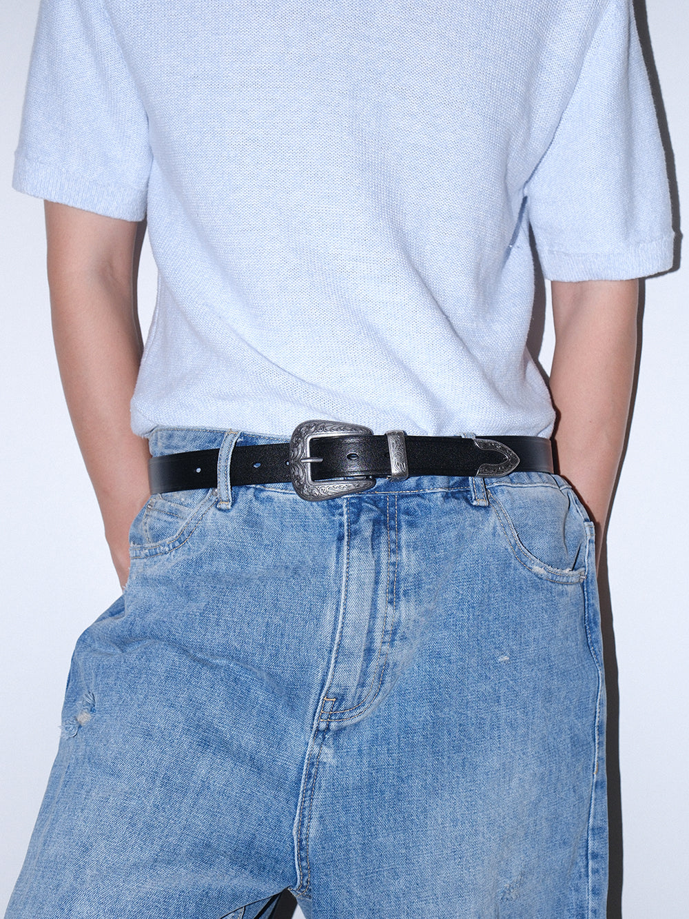 Classic Vintage Engraved Leather Belt