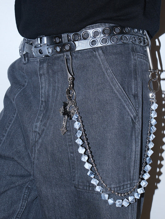 Ink Wash Blue White Vintage Waist Chain