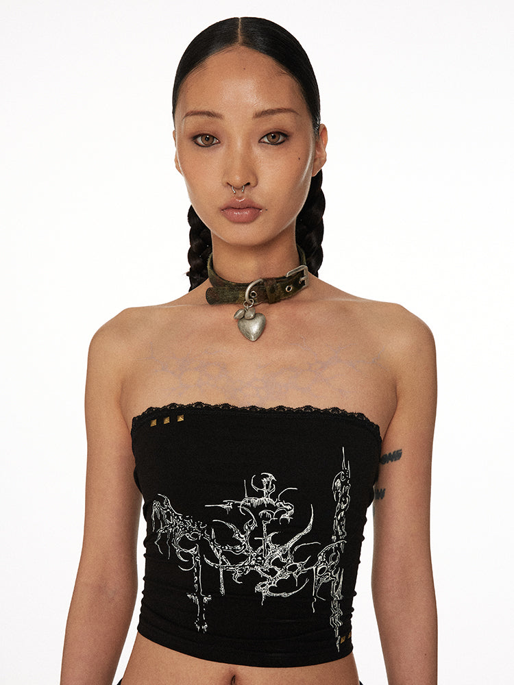 Camo Leopard Horsehair Heart Choker