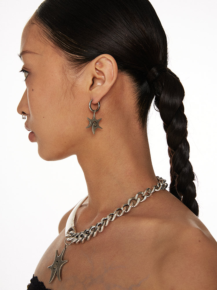 Vintage Distressed Star Vortex Earrings