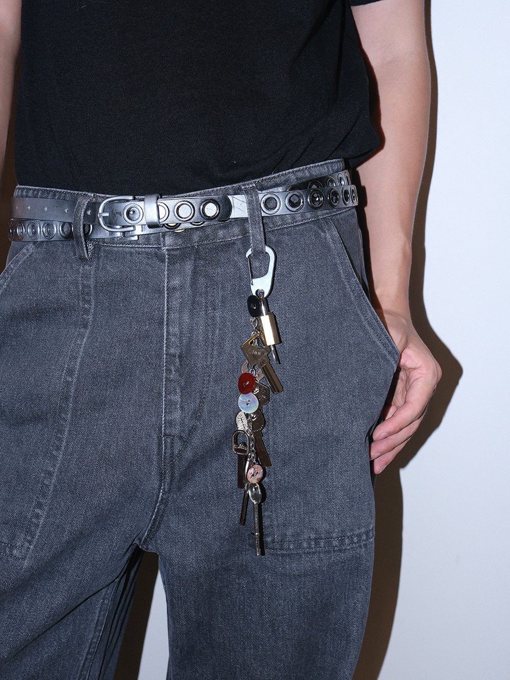 Key Button Padlock Pants Chain