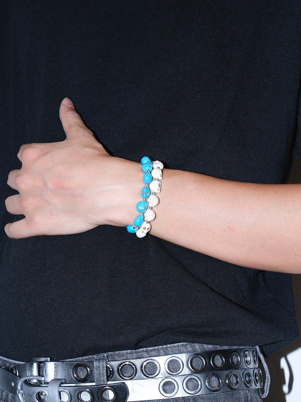 Turquoise Skull Beaded Bracelet