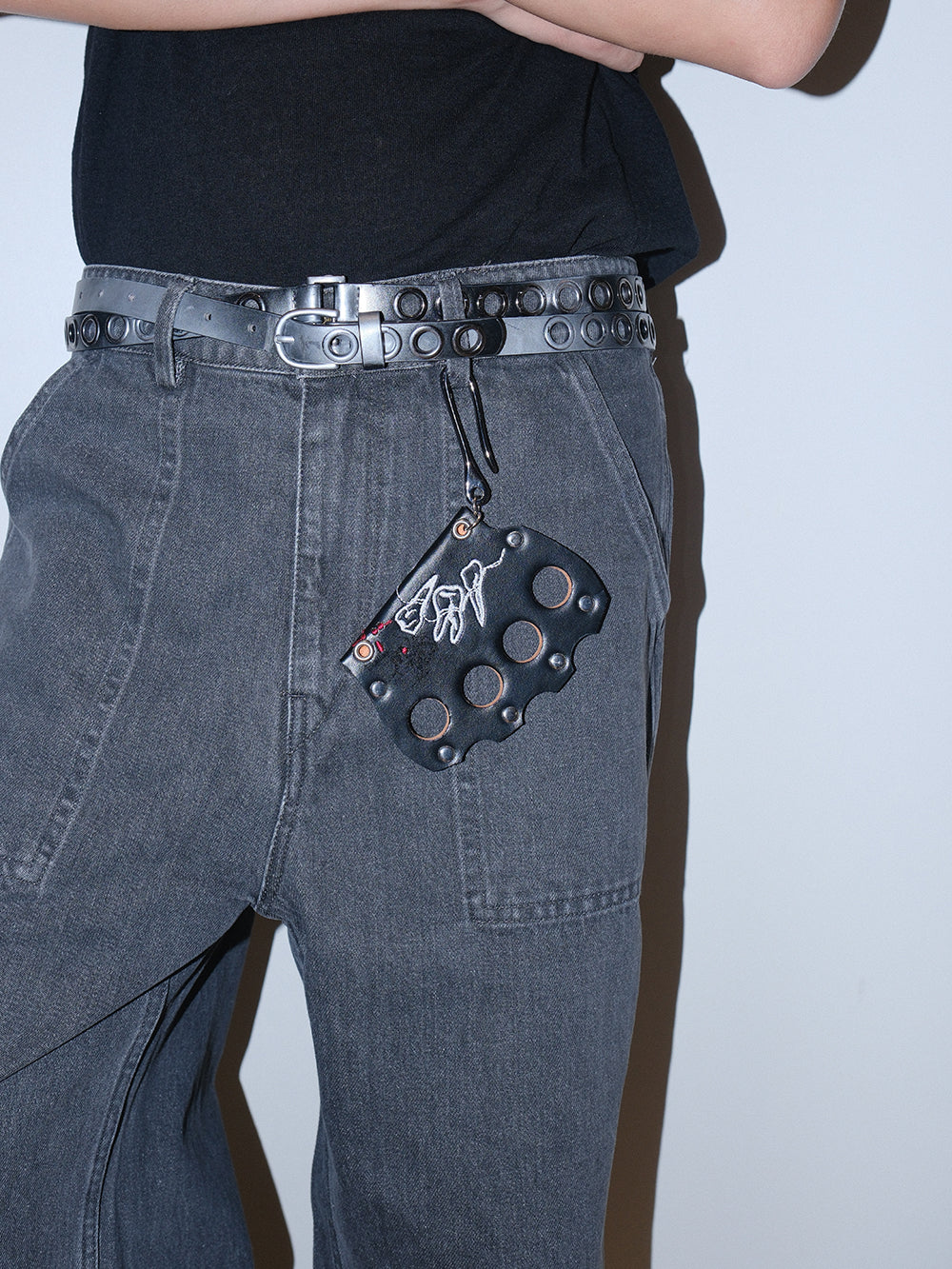 Brass Knuckle PU Leather Keychain