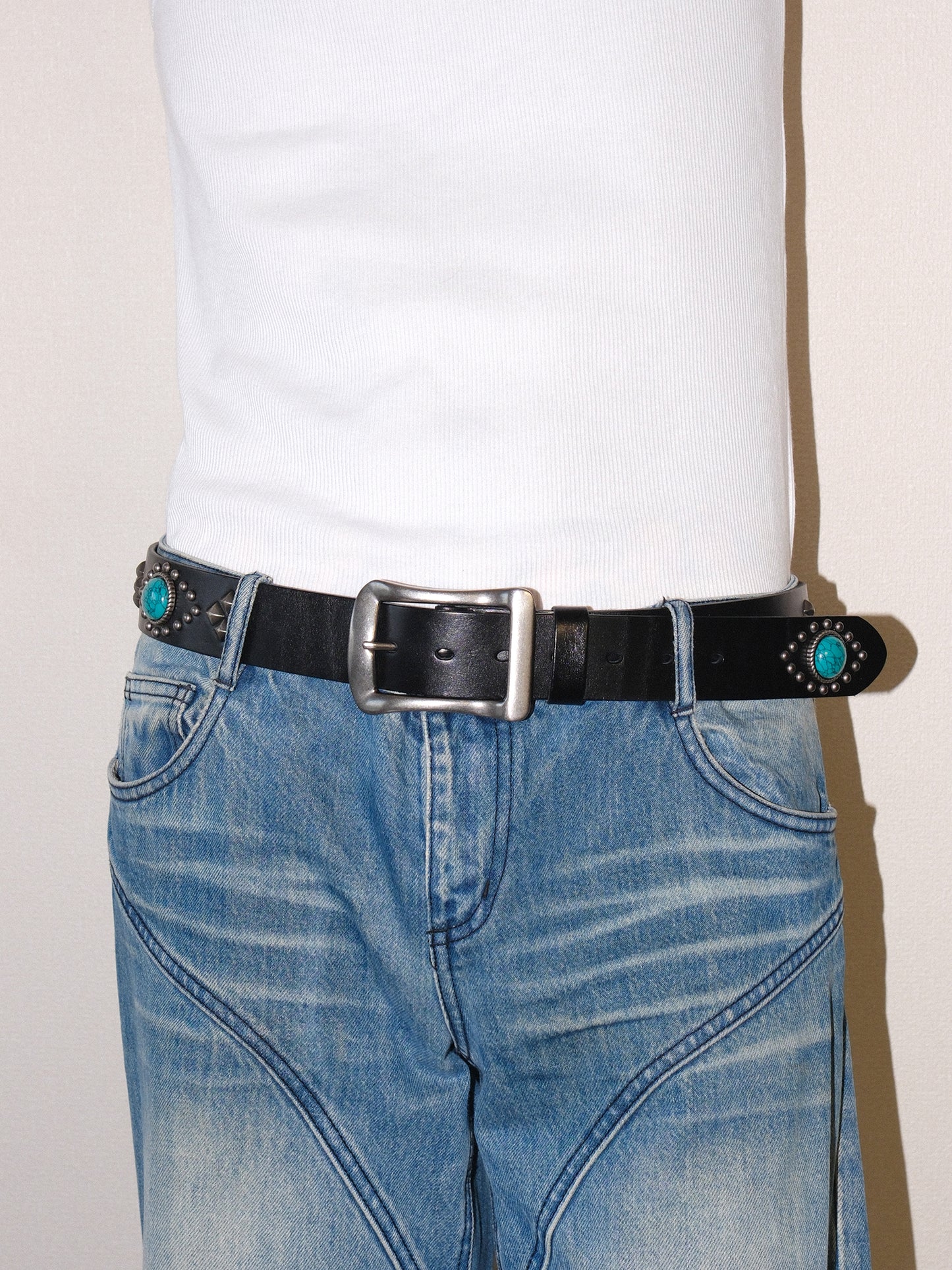 Tribal Studded Leather Belt
