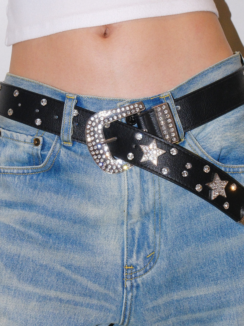 Rhinestone Star Studded Belt