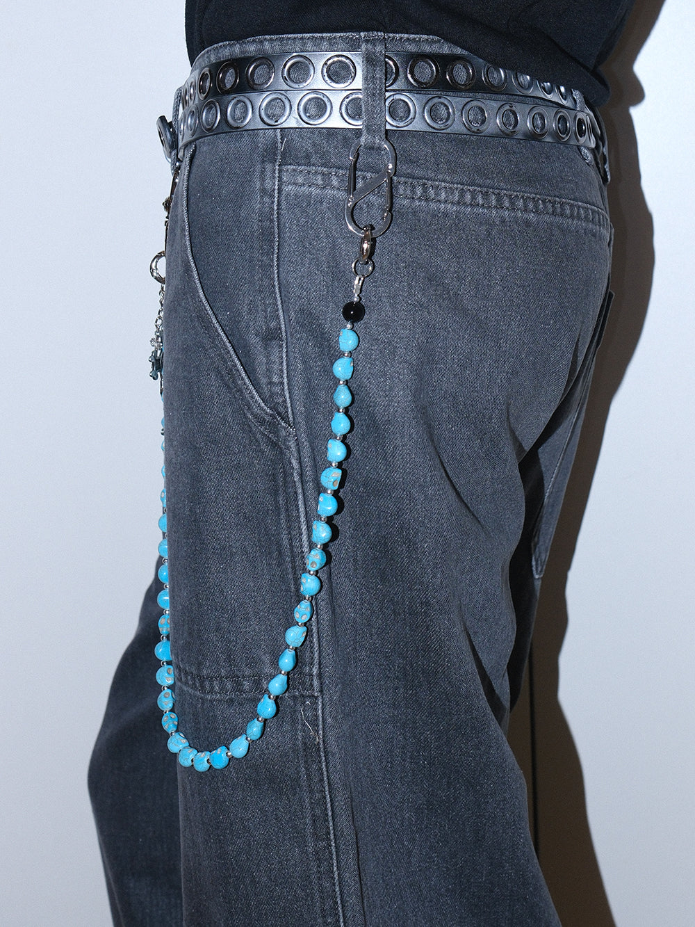 Blue Cross Skull Gothic Belt Chain