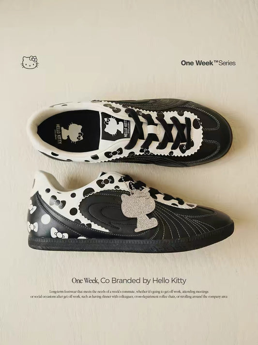 OLDORDER Turbine Lite "Kitty" Polka Dot Black Sneakers - Retro Low-Profile GAT Shoes