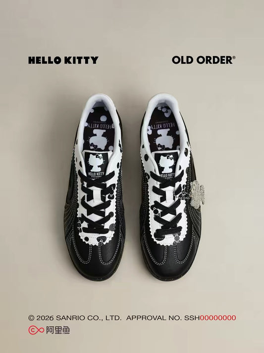 OLDORDER Turbine Lite "Kitty" Polka Dot Black Sneakers - Retro Low-Profile GAT Shoes