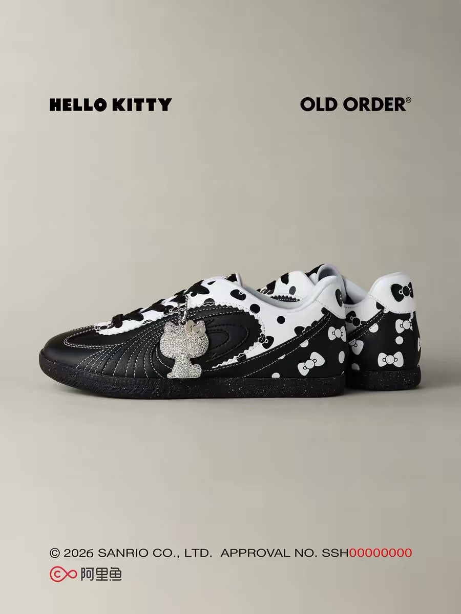 OLDORDER Turbine Lite "Kitty" Polka Dot Black Sneakers - Retro Low-Profile GAT Shoes