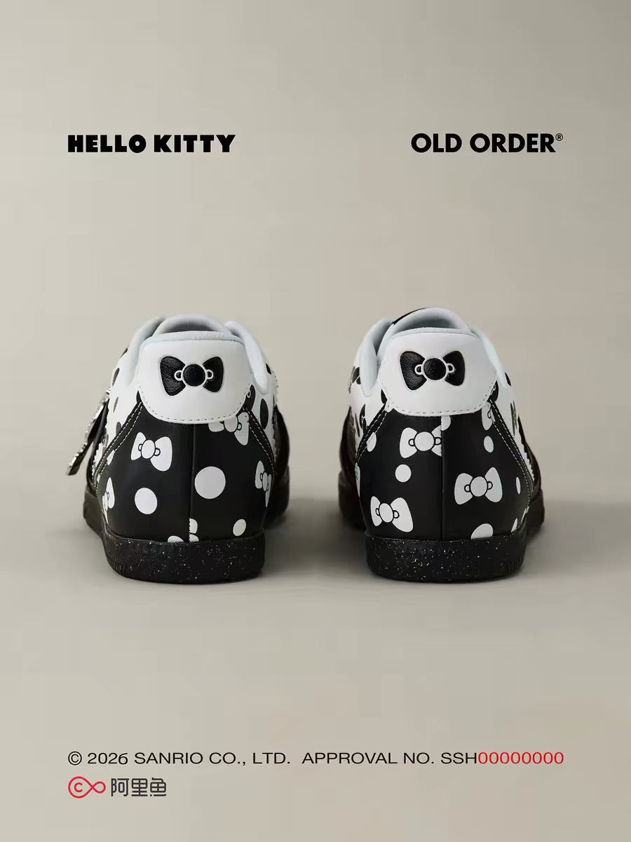 OLDORDER Turbine Lite "Kitty" Polka Dot Black Sneakers - Retro Low-Profile GAT Shoes
