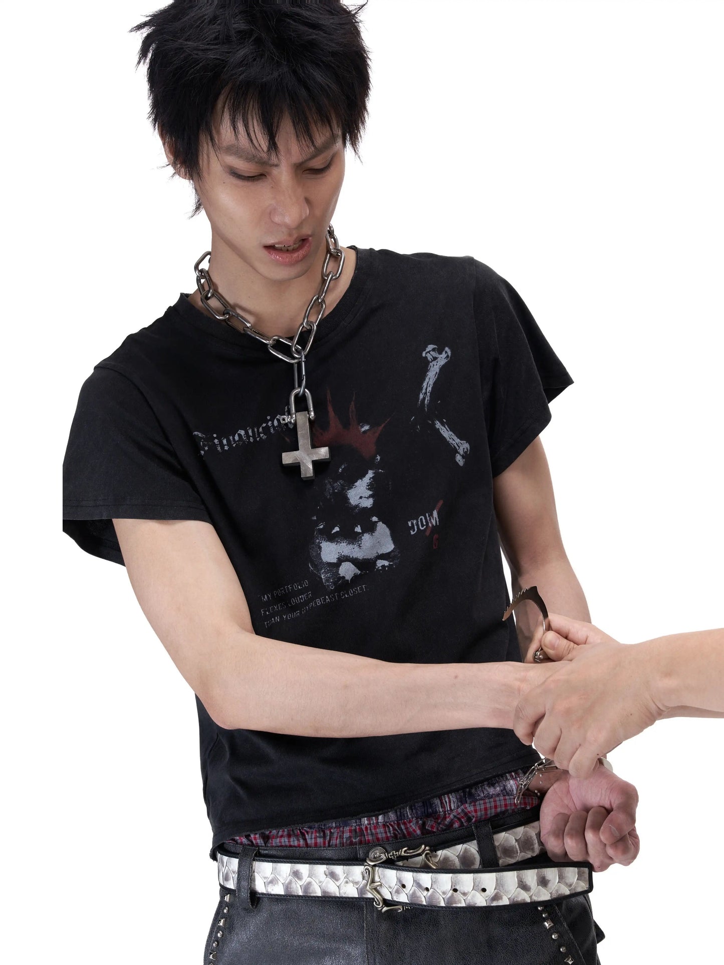 Lightweight Washed Cotton Dog Graphic T-Shirt