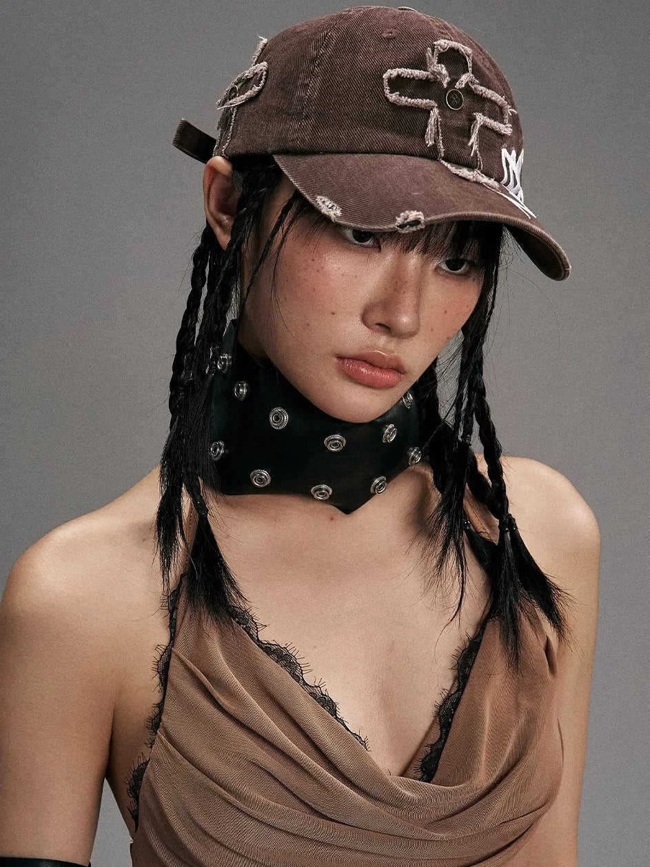 Cross Thorn Embroidery Retro Baseball Cap