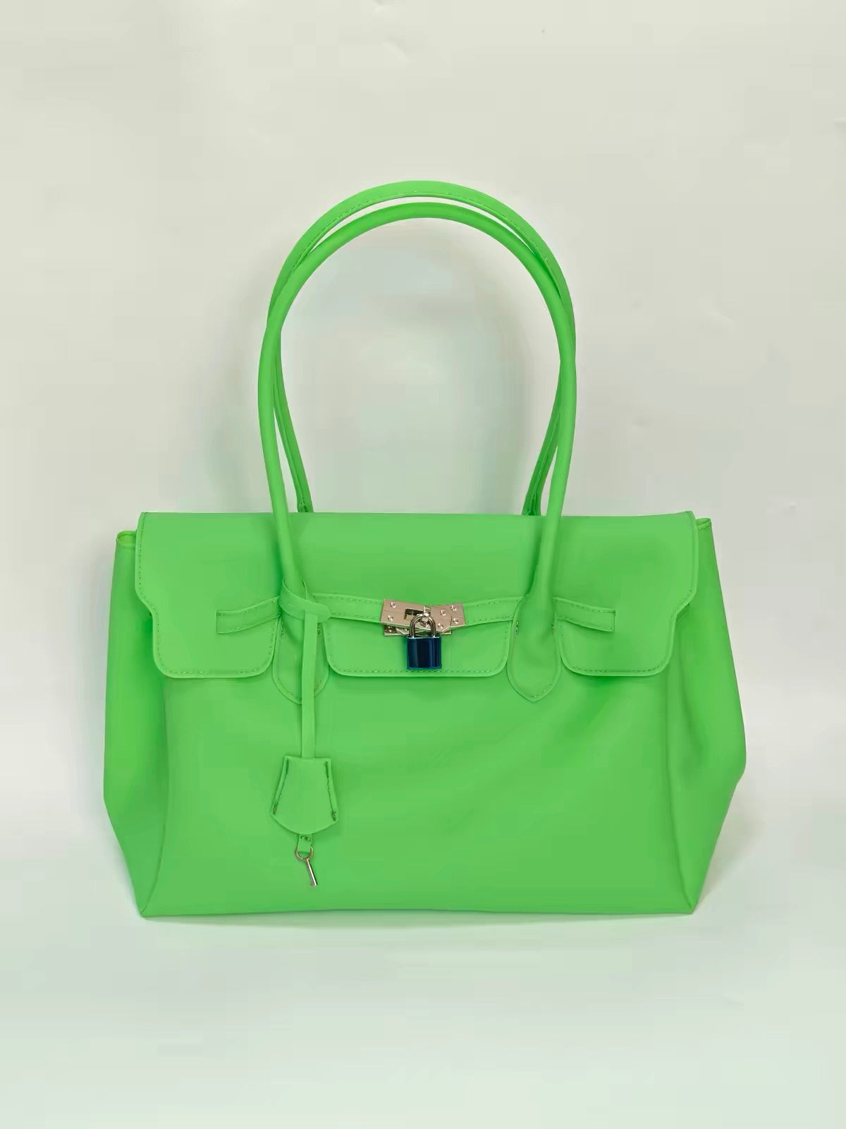 New Summer Jelly Firkin Shoulder Tote - Casual Clear Underarm Bag with Top-Handle