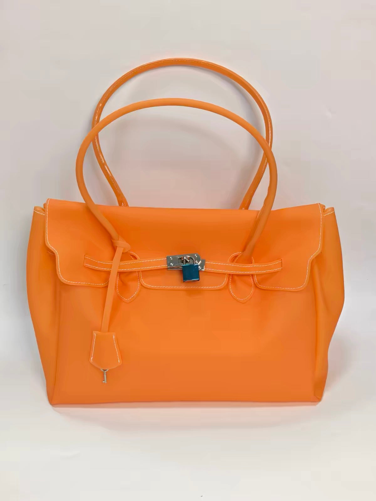 New Summer Jelly Firkin Shoulder Tote - Casual Clear Underarm Bag with Top-Handle