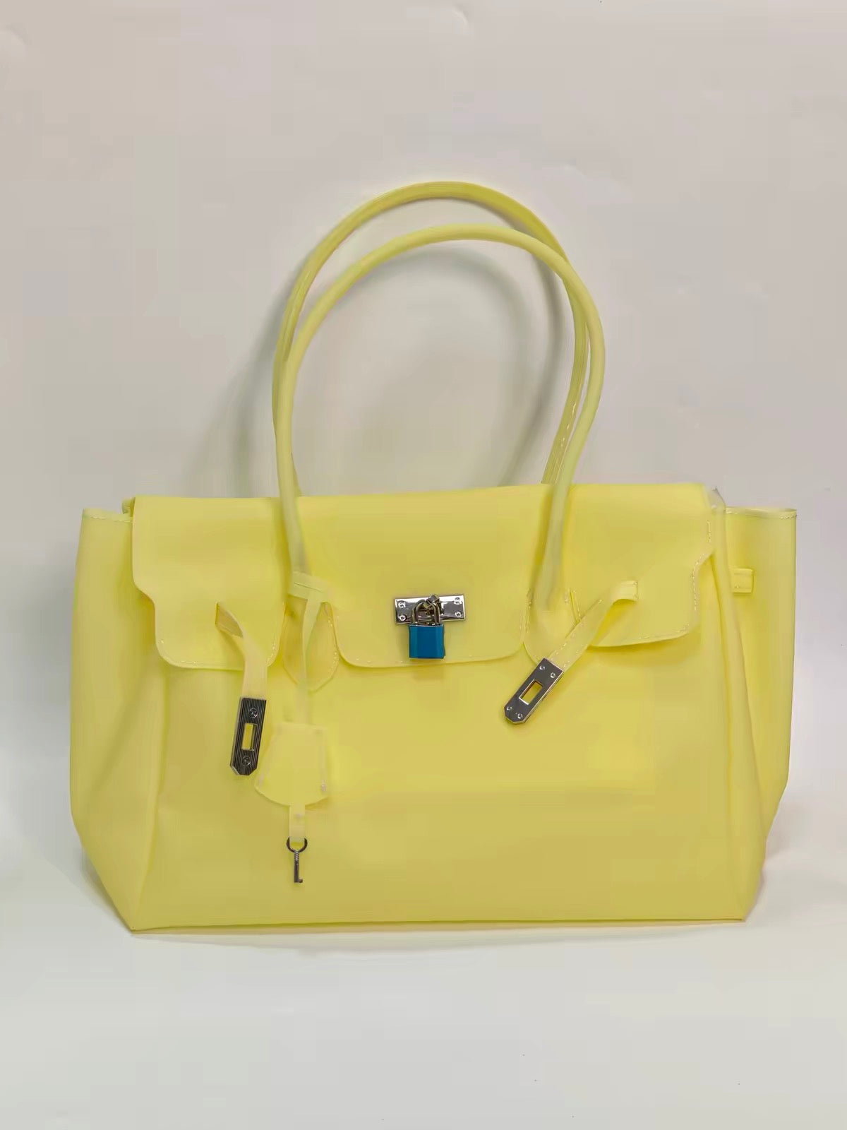 New Summer Jelly Firkin Shoulder Tote - Casual Clear Underarm Bag with Top-Handle