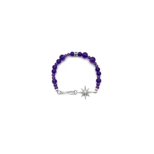 North Star Amethyst Beaded Bracelet