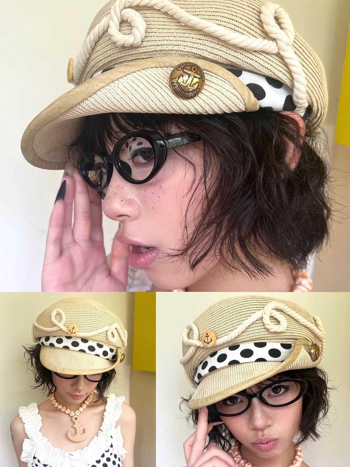 Doechii Inspired Polka Dot Straw Hat