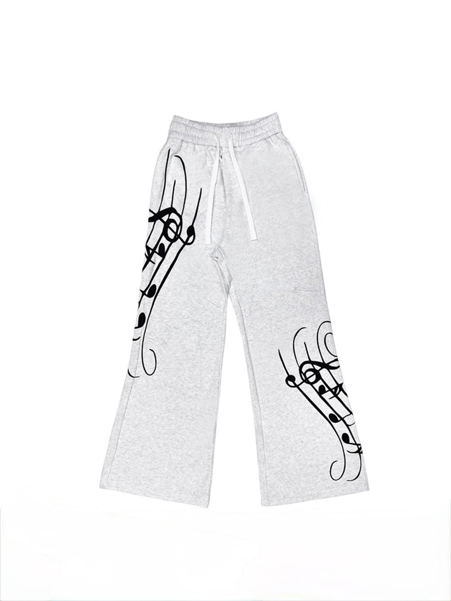 Music Note Embroidery Streetwear Sweatpants