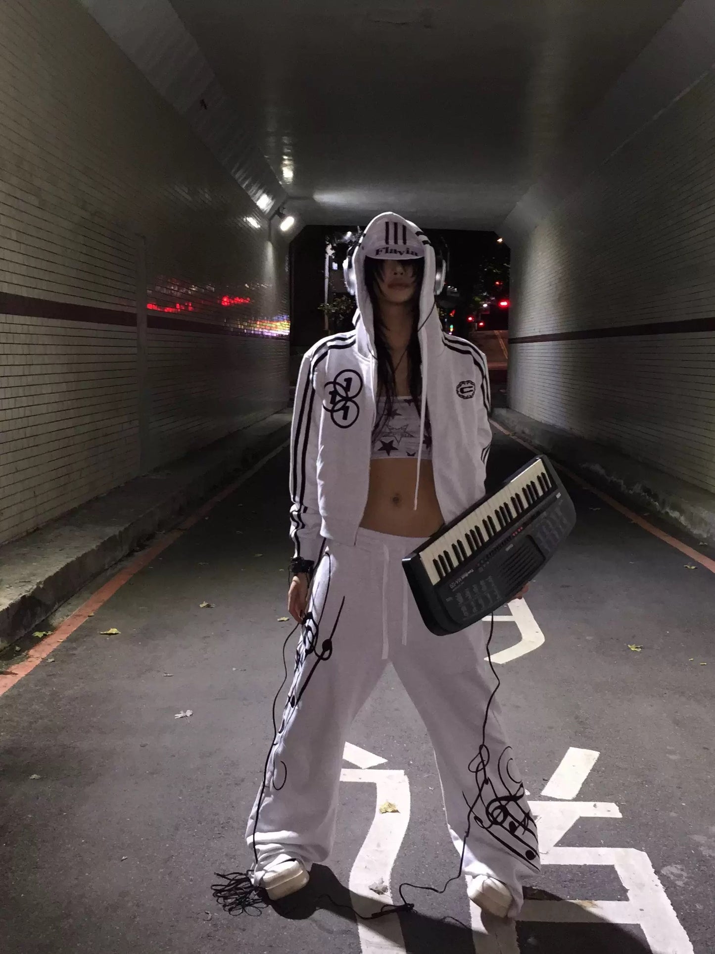 Music Note Embroidery Streetwear Sweatpants