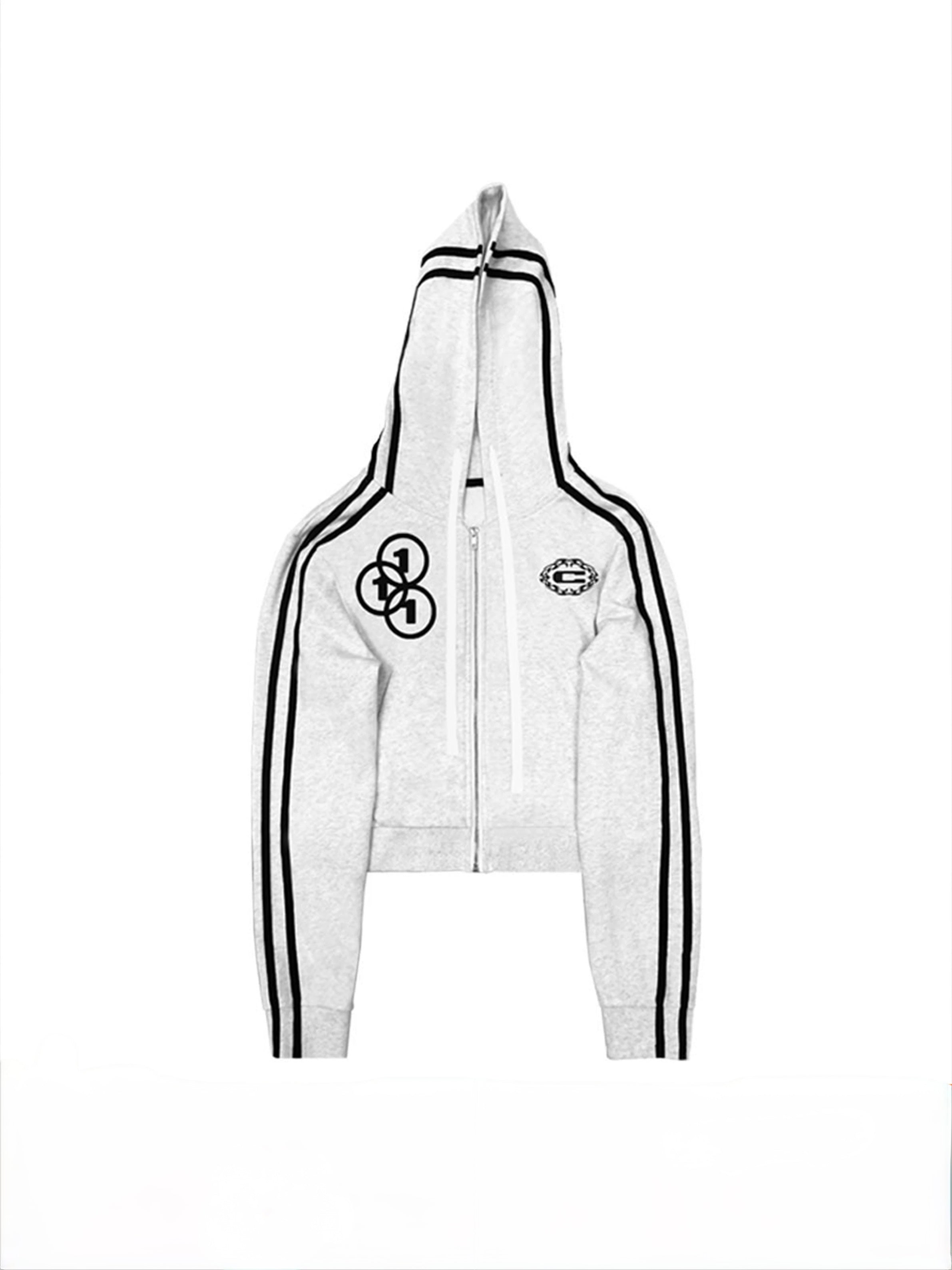 Cropped Patchwork Embroidery Streetwear Hoodie