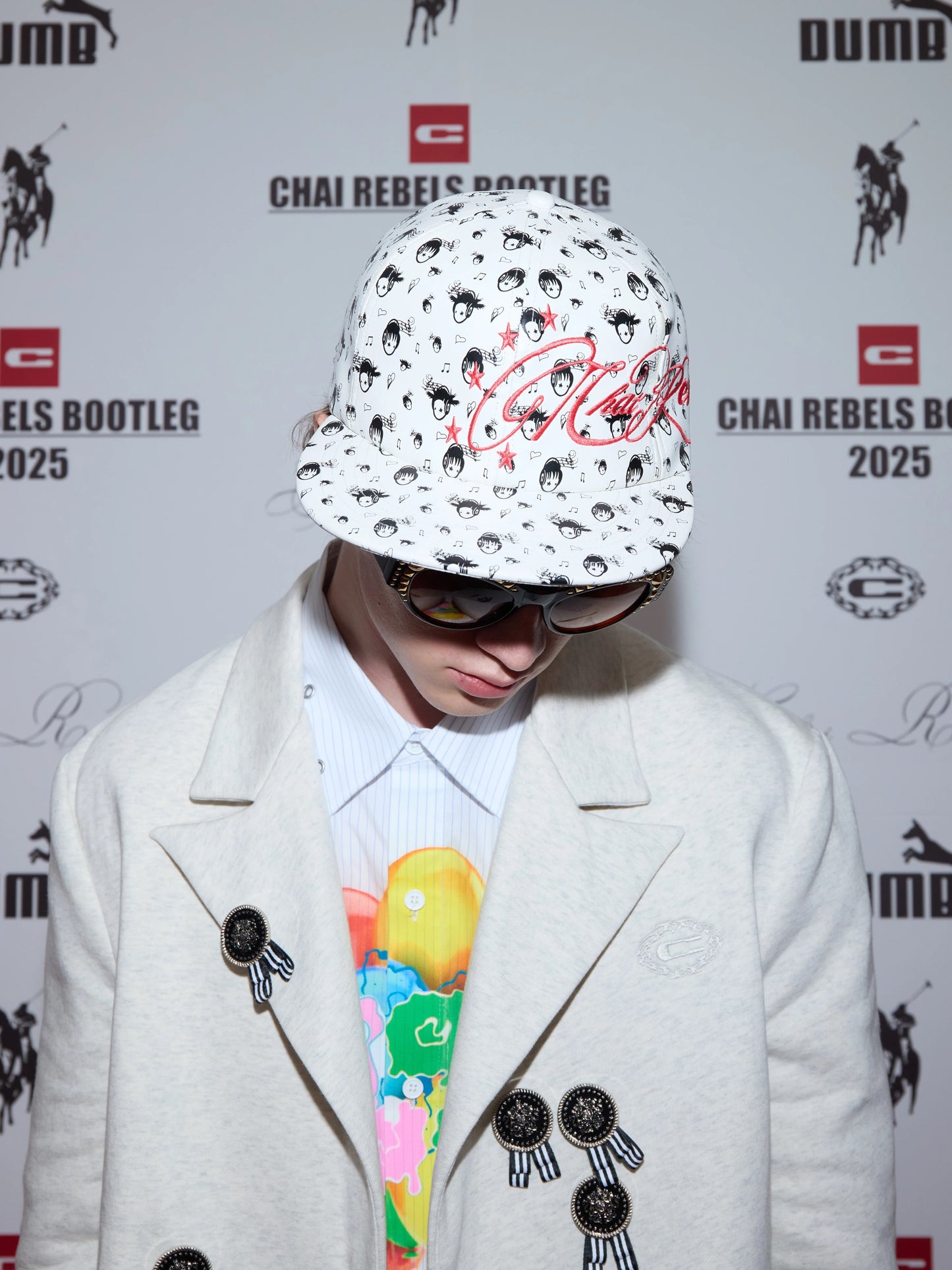 3D Embroidery Music Print Leather Flat Cap