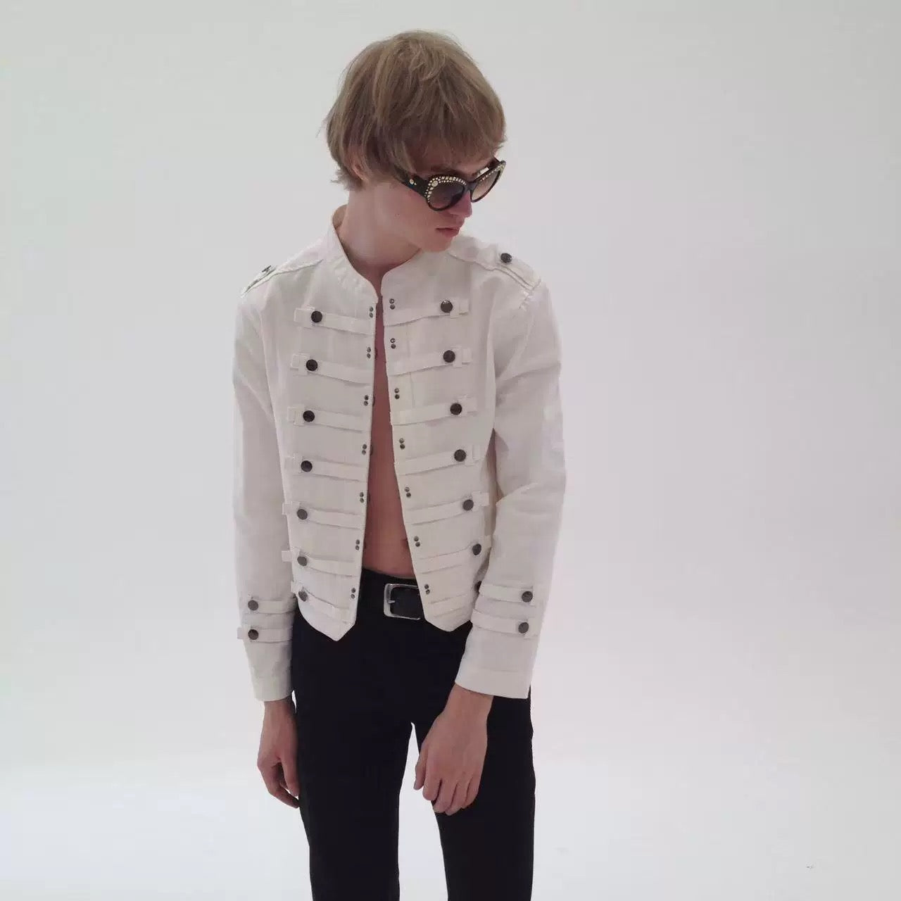 Royal Placket Cropped Cotton Jacket