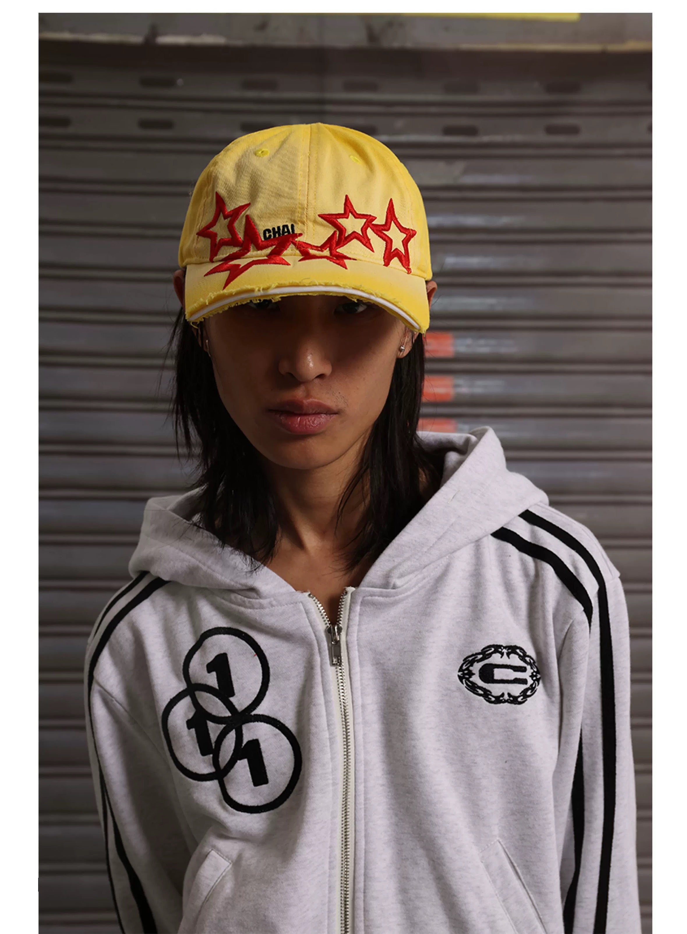 Yellow Five-Star Washed Cut Brim Cap