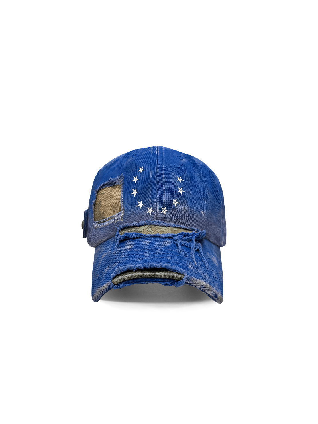 Ninestar Washed Vintage Blue Black Camo Cap